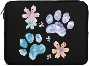 Flowers Paws Personalized Laptop Bag Business Casual Laptop Cases Slim Computer Bag Briefcase