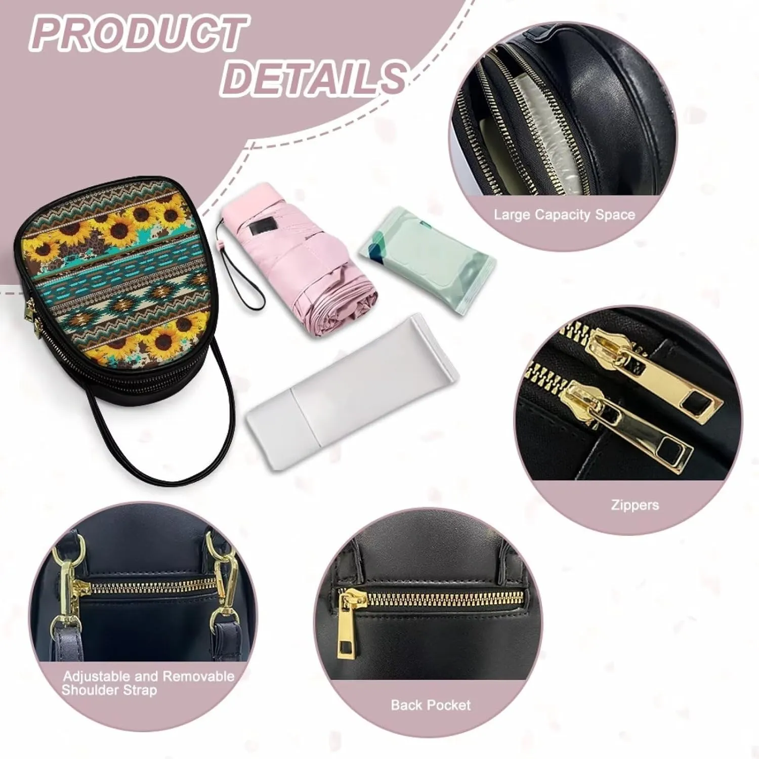 GIFTPUZZ Soft Leather Crossbody Purse for Women Small Cell Phone Bag with Top Handle Adjustable Strap and 3 Pockets