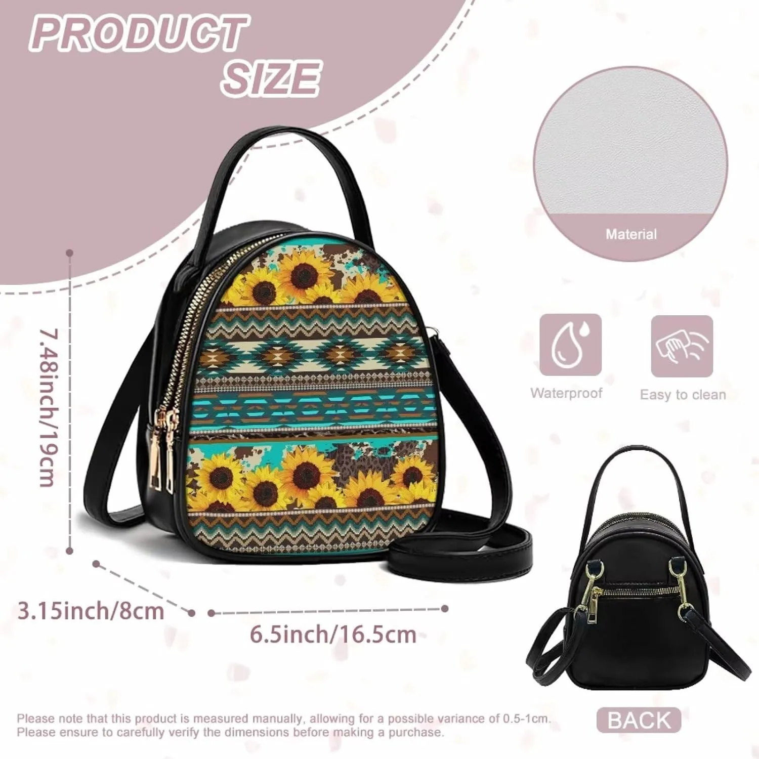 GIFTPUZZ Soft Leather Crossbody Purse for Women Small Cell Phone Bag with Top Handle Adjustable Strap and 3 Pockets