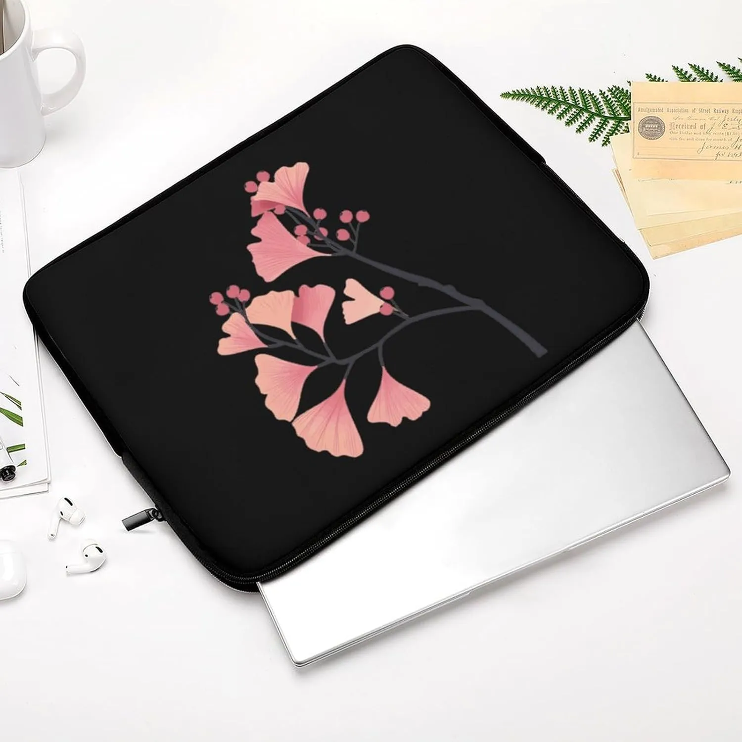 Ginkgo Tree Personalized Laptop Bag Business Casual Laptop Cases Slim Computer Bag Briefcase