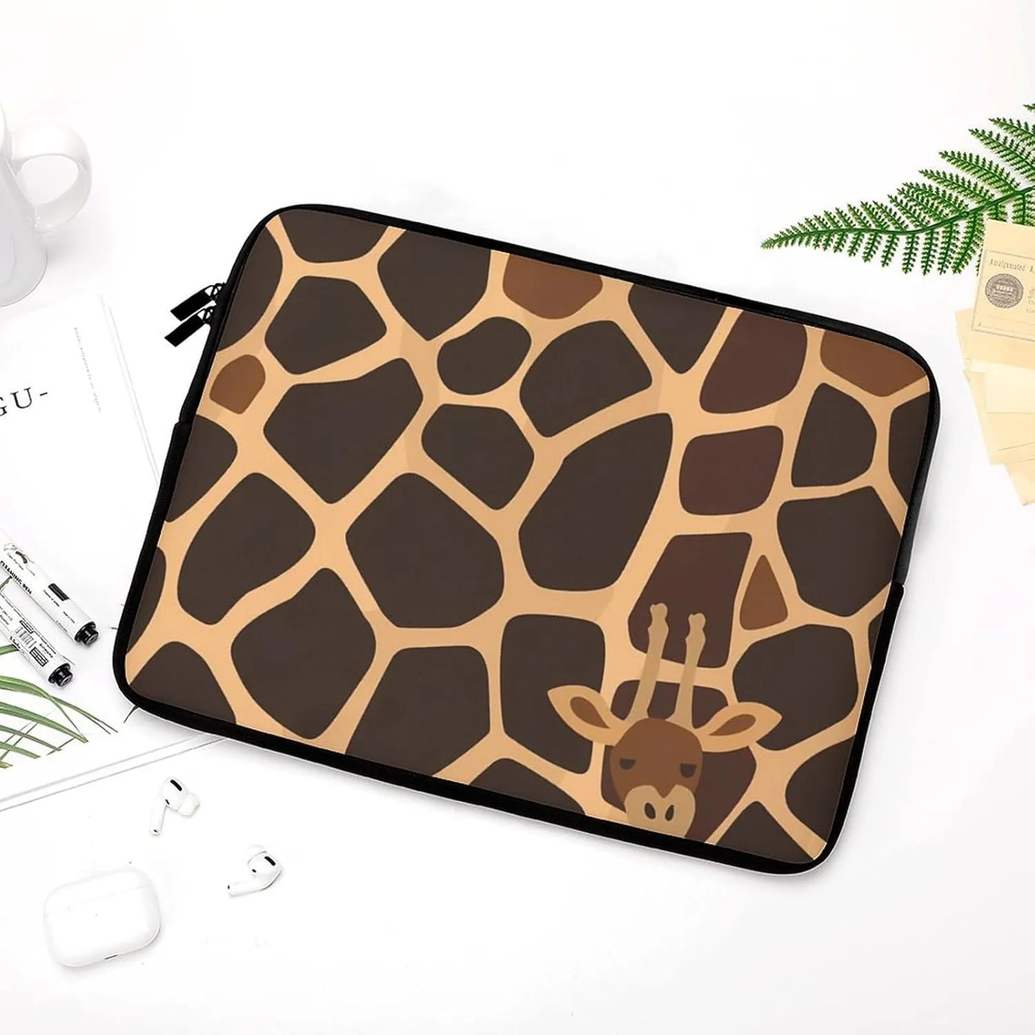 Giraffe Pattern Personalized Laptop Bag Business Casual Laptop Cases Slim Computer Bag Briefcase