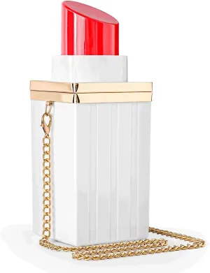 Girl Novelty Purse Acrylic Purse Lipstick Shape Evening Bags Purses Clutch Vintage Banquet Shoulder Bag Classic Crossbody Bag