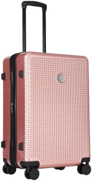Hardside Luggage Set, 3-Piece with Spinner Wheels, TSA Lock, 20/24/28 Inch, Diamond Texture, Silver (Rose Gold, 20inch)