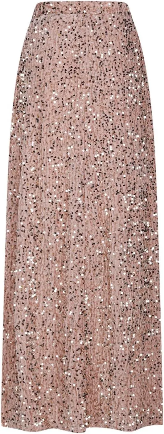 HGps8w Women's Sparkly Sequin Maxi Skirt Loose Elastic Waist Glitter Pencil Skirt Elegant Cocktail Evening Party Dresses
