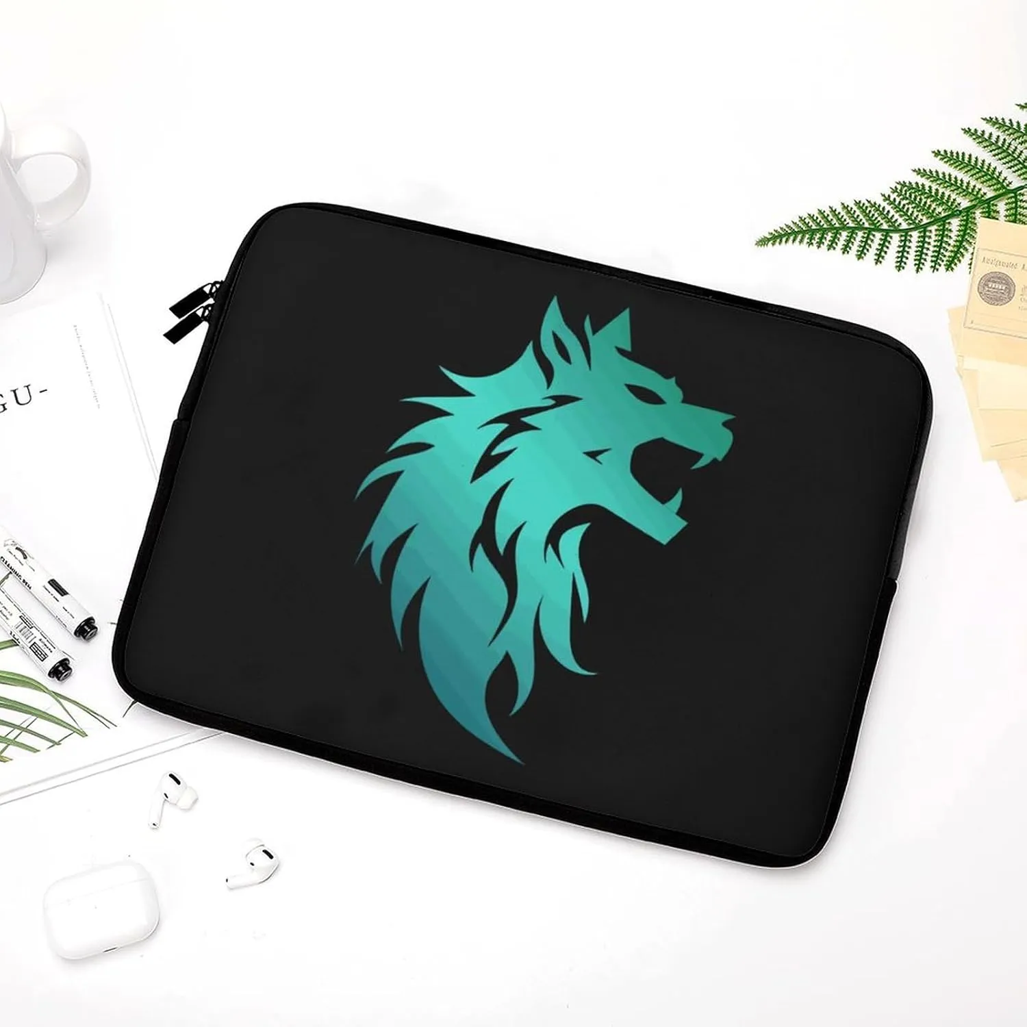 Howling Wolf Personalized Laptop Bag Business Casual Laptop Cases Slim Computer Bag Briefcase