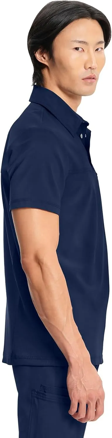 Infinity Cherokee Mens Scrub Top Modern Fit Polo T-Shirt with Zipper Chest Pocket CK825A