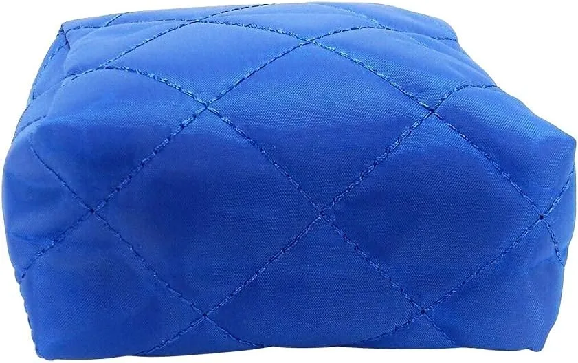 Kingsley 3 Pack Quilted Cosmetic Bag - Multi-Purpose Zipper Coin Purse Pouch - Handy Organizer - Cosmetic Bag Organizer Pouch for Travel with Zipper, Blue