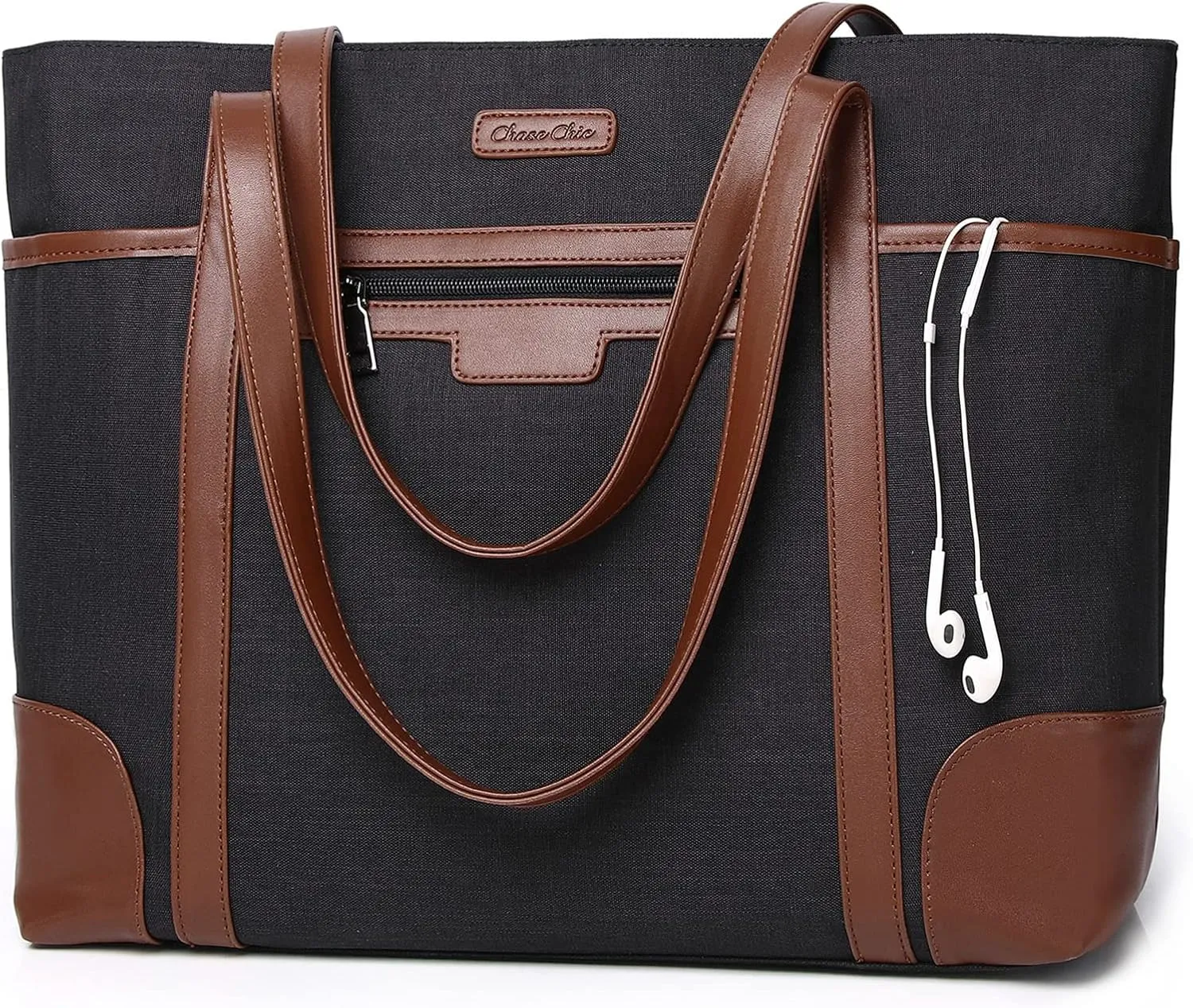 Laptop Bag for Women,ChaseChic Waterproof Classic Teacher's Tote Bag 15.6in Computer Work Bags for Women with Luggage Strap