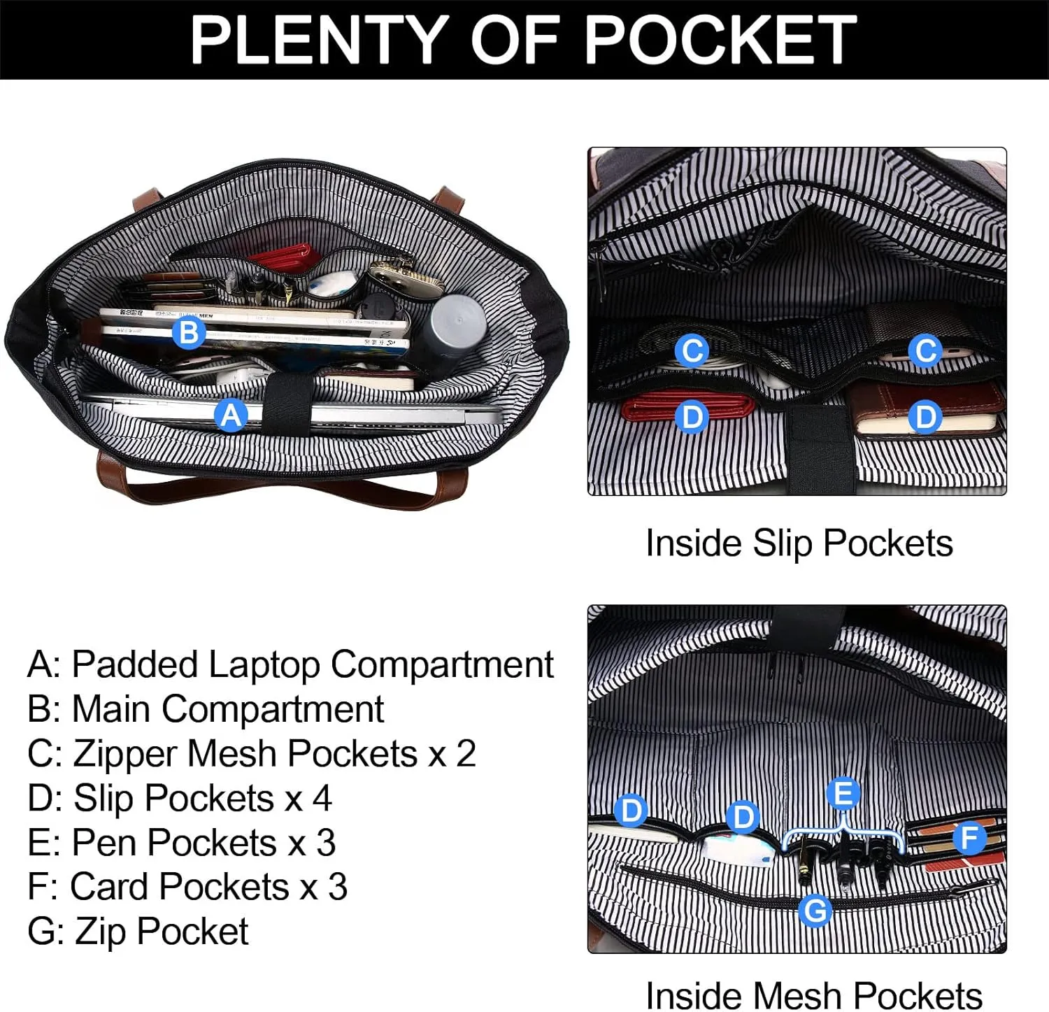 Laptop Bag for Women,ChaseChic Waterproof Classic Teacher's Tote Bag 15.6in Computer Work Bags for Women with Luggage Strap