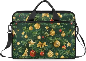 Laptop Shoulder Bag Xmas Tree Modern Style Tablet Computer Notebook Sleeve Messenger Bags Carrying Case with Strap Briefcase Tote for 14 15 in Laptops
