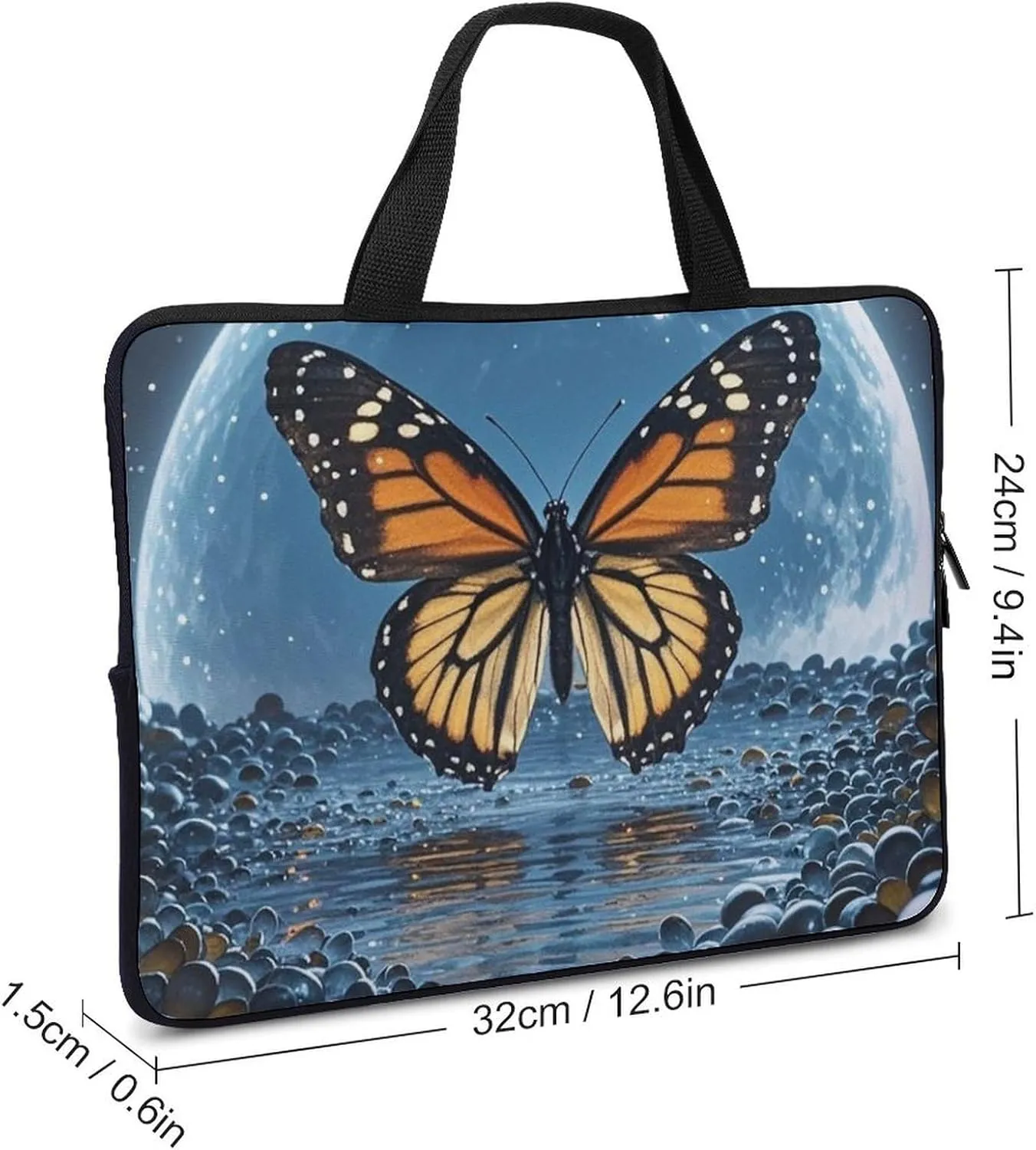 Laptop Sleeve with Handle Flying Butterflies Laptop Sleeve Bag Ultra-Thin Computer Bag Cover for 12-17 Inch
