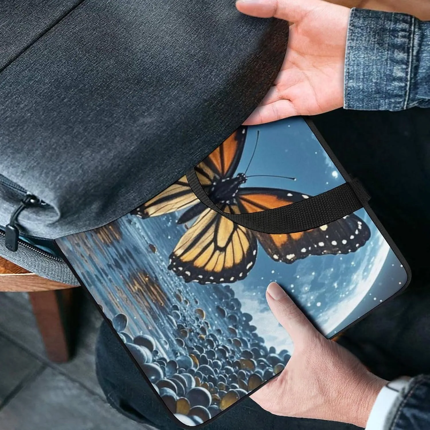 Laptop Sleeve with Handle Flying Butterflies Laptop Sleeve Bag Ultra-Thin Computer Bag Cover for 12-17 Inch