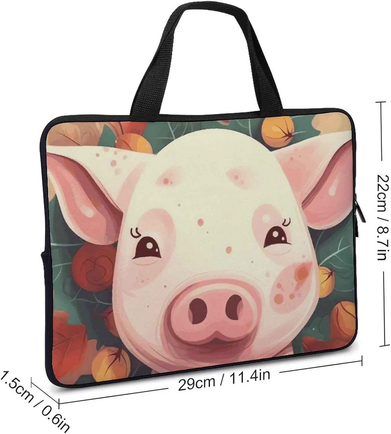 Laptop Sleeve with Handle Peach Piggy Laptop Sleeve Bag Ultra-Thin Computer Bag Cover for 12-17 Inch