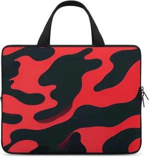 Laptop Sleeve with Handle Red And Black Camouflage Laptop Sleeve Bag Ultra-Thin Computer Bag Cover for 12-17 Inch