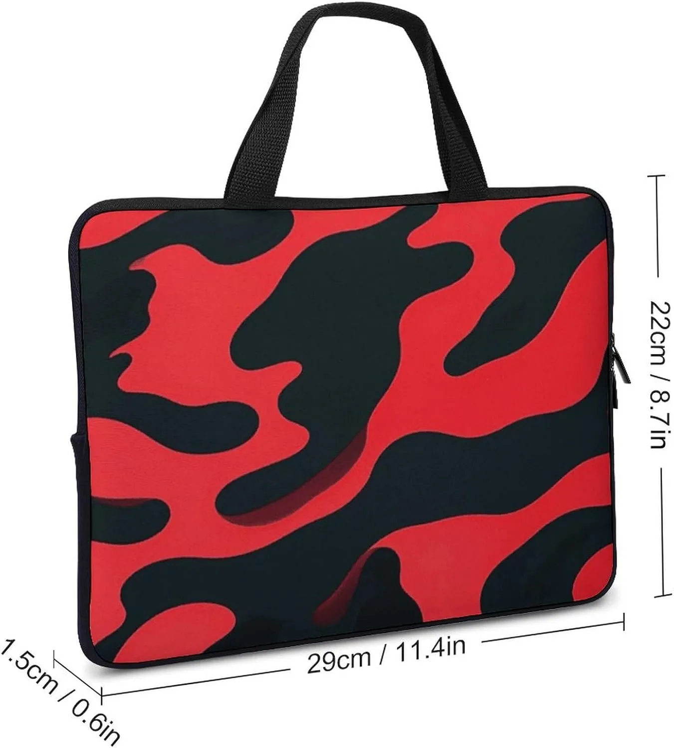 Laptop Sleeve with Handle Red And Black Camouflage Laptop Sleeve Bag Ultra-Thin Computer Bag Cover for 12-17 Inch