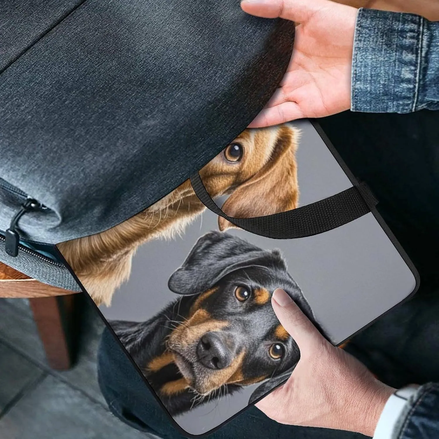 Laptop Sleeve with Handle Two Different Dogs Laptop Sleeve Bag Ultra-Thin Computer Bag Cover for 12-17 Inch