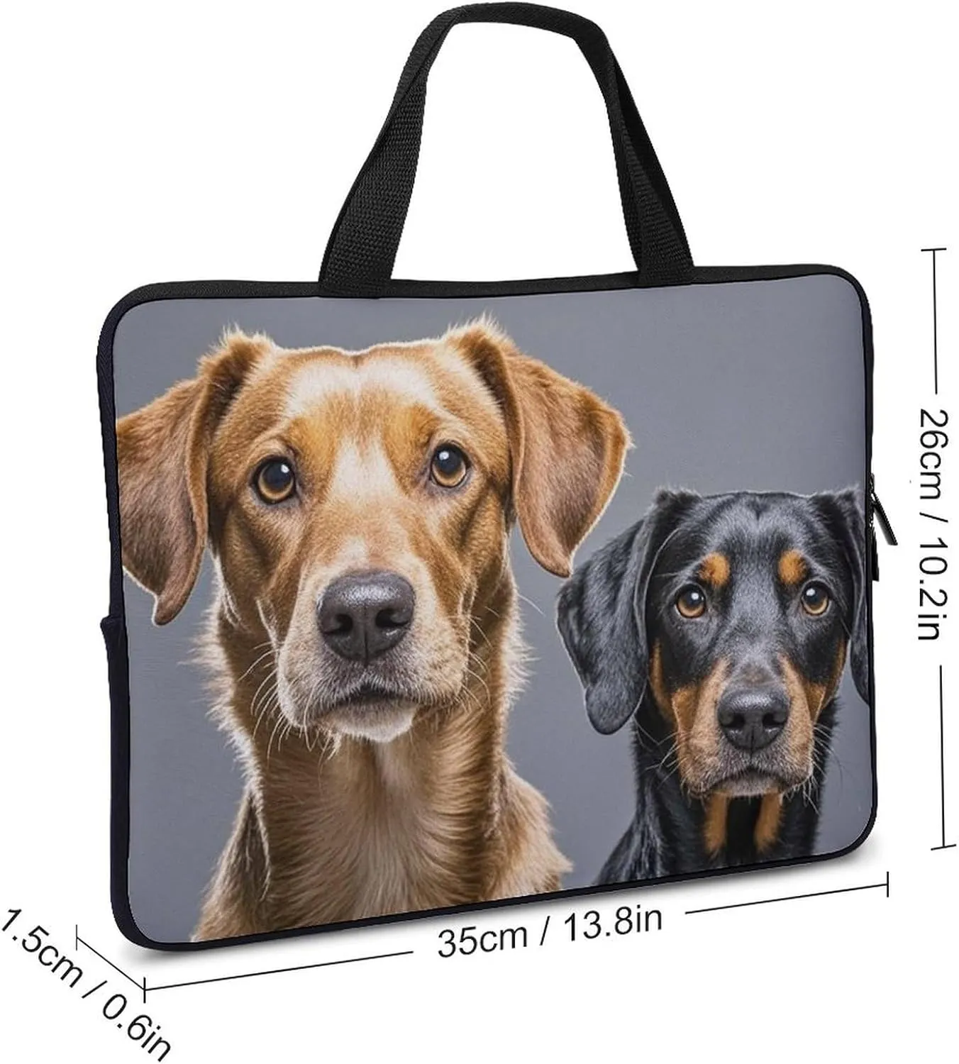 Laptop Sleeve with Handle Two Different Dogs Laptop Sleeve Bag Ultra-Thin Computer Bag Cover for 12-17 Inch