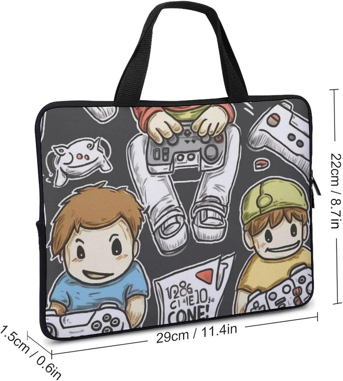 Laptop Sleeve with Handle Video Game Boys Laptop Sleeve Bag Ultra-Thin Computer Bag Cover for 12-17 Inch