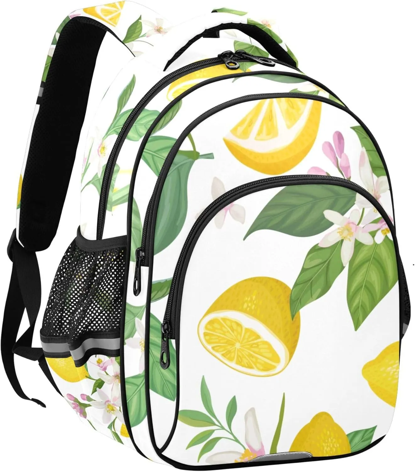 Large Casual Daypack for Men Women - Fruits Leaves Flowers Lightweight Travel Laptop Backpack Shoulder Bag Hiking Backpacks