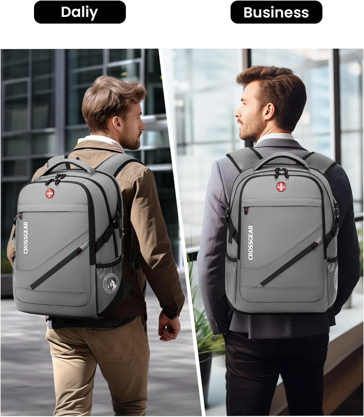 Large Travel Backpack Anti-Theft Laptop Bag with Password Lock Water Resistant Bookbag Airline Approved Business Work Computer Bag with USB Charging Port Fit 17.3 Inch Laptops for Men Women