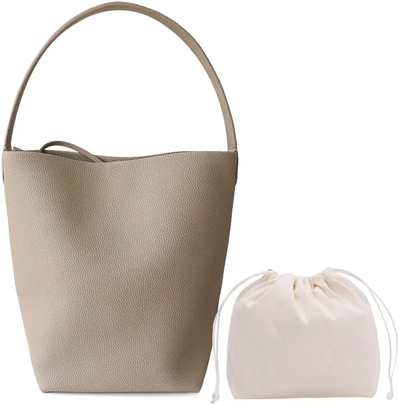 Leather Bucket Bag for WomenGenuine Large Hobo Bags Calf Leather with Pebbled TextureShoulder Tote Handbag