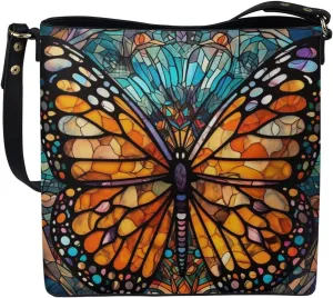 Leather Bucket Bags for Women Boho Mosaic Folk Art Hobo Bags Shoulder Tote Purse Handbags with Adjustable Strap