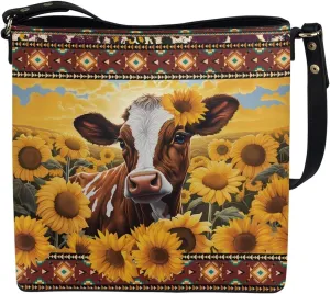 Leather Bucket Crossbody Bags for Women Boho Tote Handbags with Adjustable Strap and Compartment for Work Travel