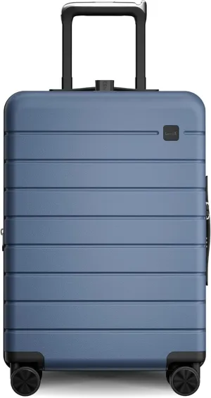 LUGGEX Carry On Luggage with Spinner Wheels - 20 inch Expandable Hard Shell Suitcases - Accelerate Access with DiHook, Handy Pouch, Blue