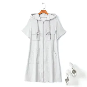 Mabel Plus Size Hoodie Utility T Shirt Dress