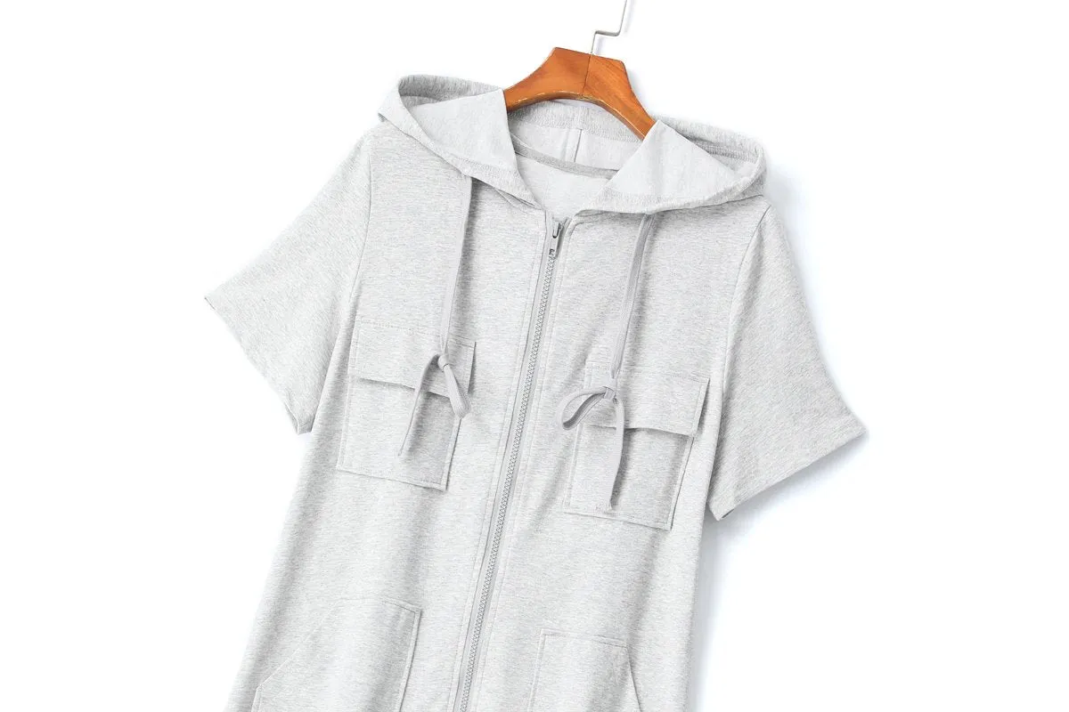 Mabel Plus Size Hoodie Utility T Shirt Dress
