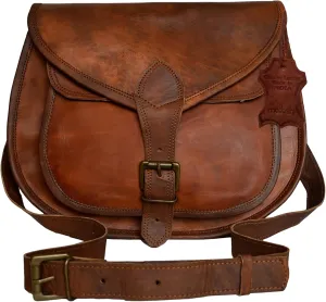 Madosh Genuine Leather Women's Brown Shoulder Purse Evening Sling Crossbody Bag Classic Vintage Satchel