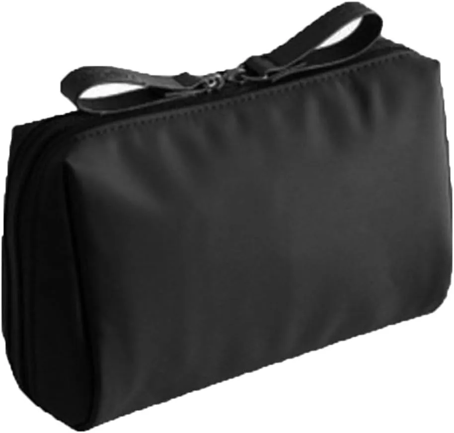 Makeup Bag for Travel - Handy Bag for Your Travel Essentials, Small Cosmetic Organizer for Purse, Women & Girls, Compact Organizer for Travel Essentials and Toiletries (Black, Large)