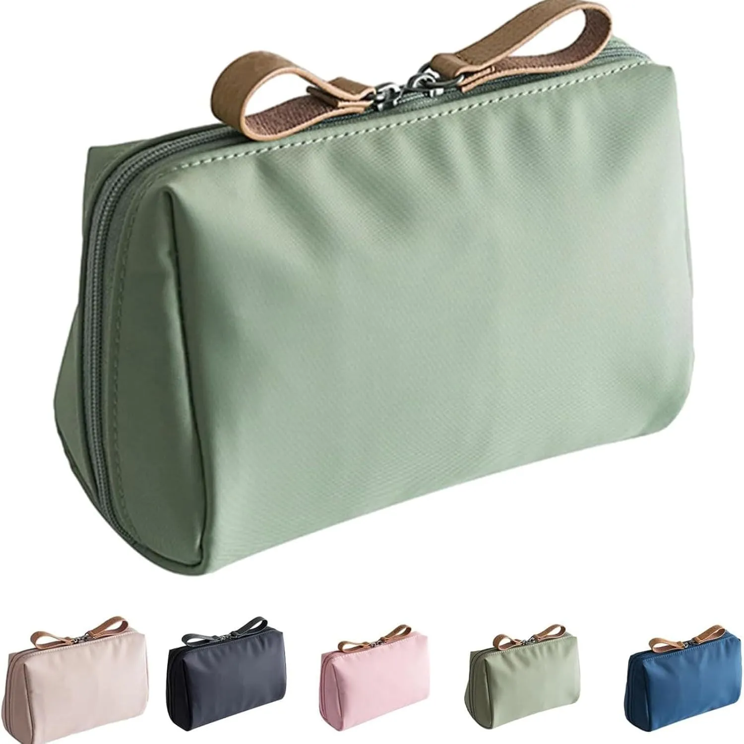 Makeup Bag for Travel - Handy Bag for Your Travel Essentials, Small Cosmetic Organizer for Purse, Women & Girls, Compact Organizer for Travel Essentials and Toiletries (Green, Large)