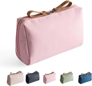 Makeup Bag for Travel - Handy Bag for Your Travel Essentials, Small Cosmetic Organizer for Purse, Women & Girls, Compact Organizer for Travel Essentials and Toiletries (Pink, Large)