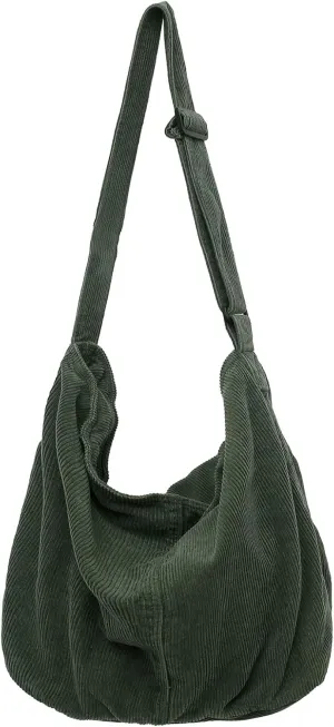 Makukke Corduroy Tote Bag - Women's Shoulder Handbag - Big Capacity Hobo - Casual Work Shopping