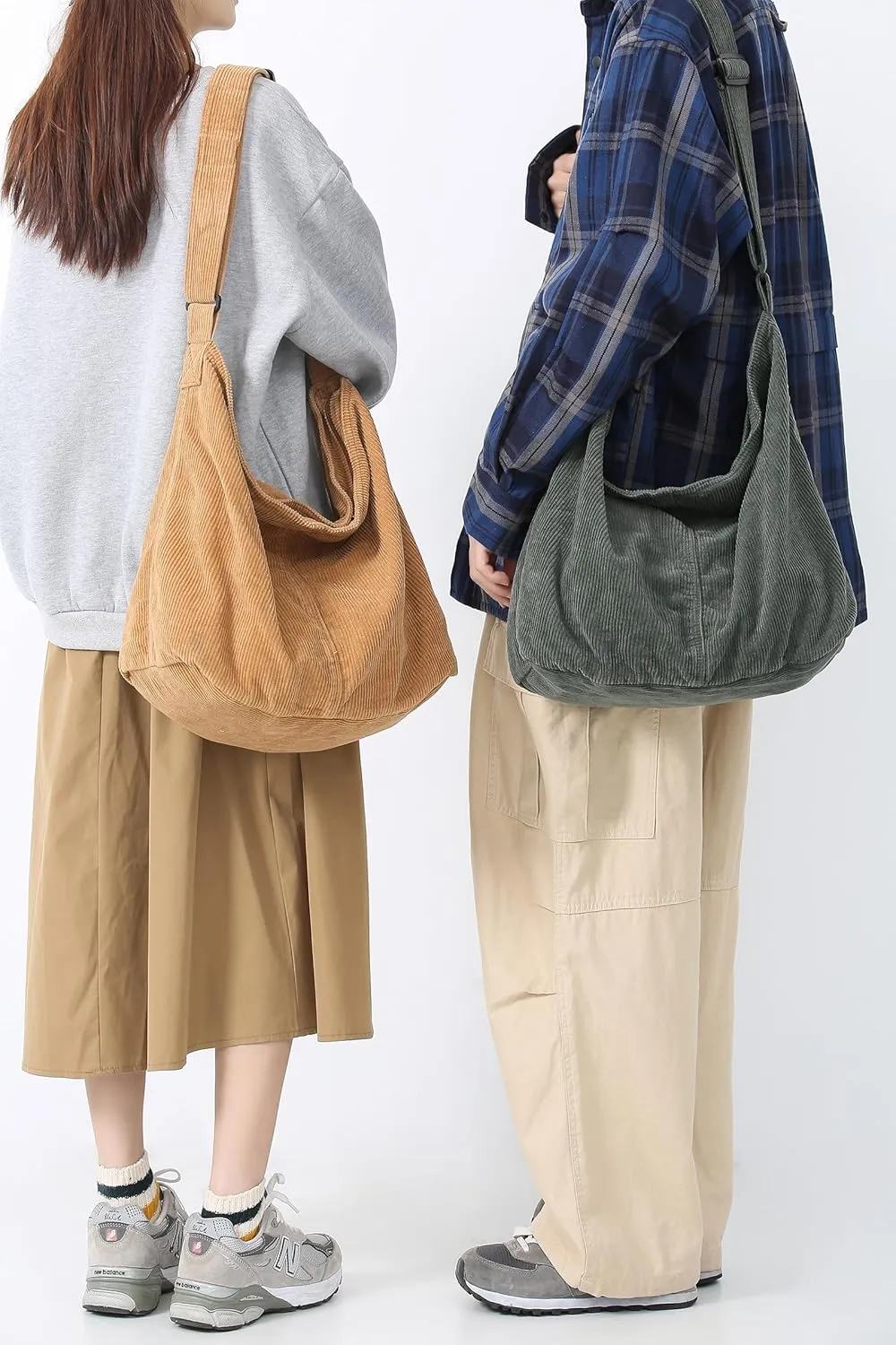 Makukke Corduroy Tote Bag - Women's Shoulder Handbag - Big Capacity Hobo - Casual Work Shopping