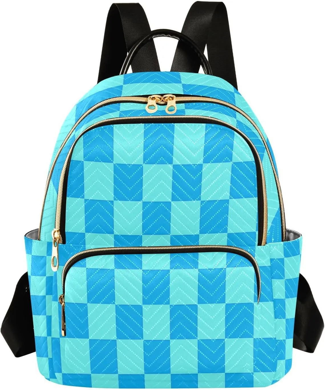 Mini Backpack for Women Blue Plaid Pattern Checkered Small Purse Daypacks Stylish Bags Lightweight Travel Backpacks for College Shopping Work Dating
