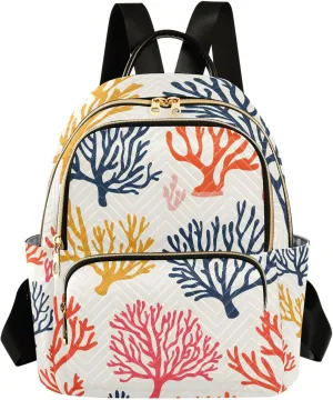 Mini Backpack for Women Coral Pink Yellow Beige Small Purse Daypacks Stylish Bags Lightweight Travel Backpacks for College Shopping Work Dating