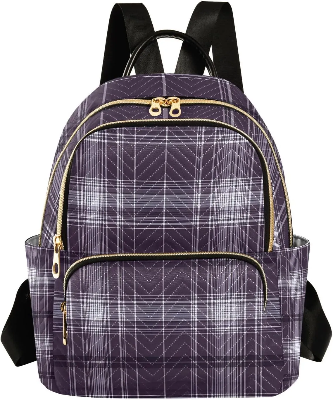 Mini Backpack for Women Dark Plaid Pattern Small Purse Daypacks Stylish Bags Lightweight Travel Backpacks for College Shopping Work Dating