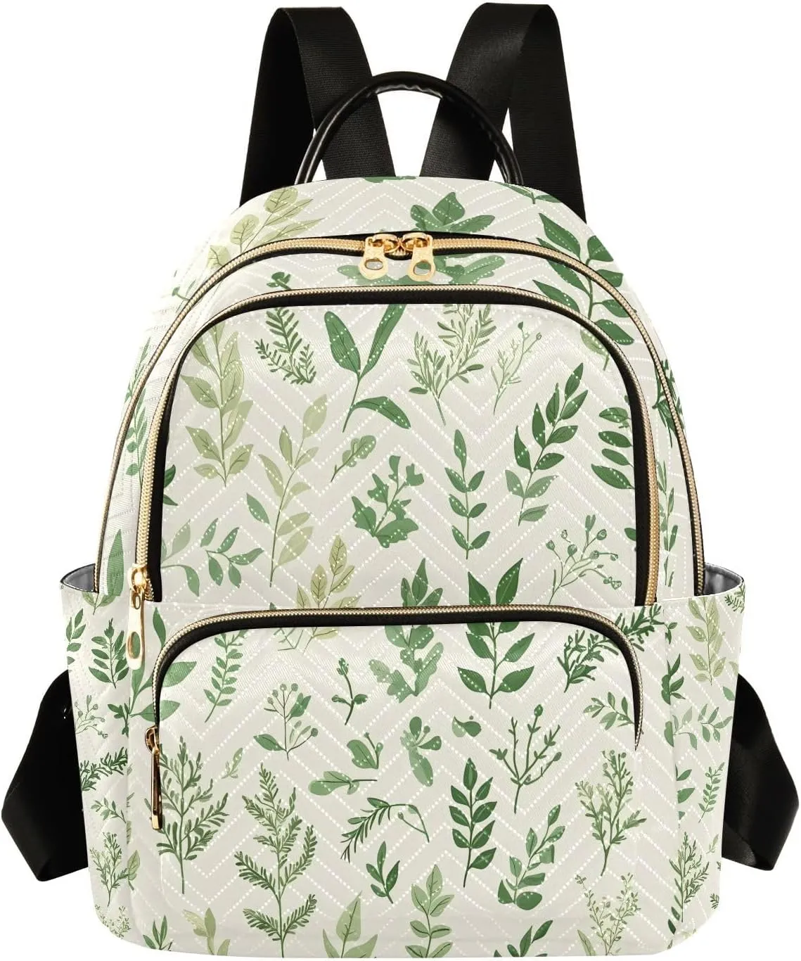 Mini Backpack for Women Herbs Light Yellow Pattern Small Purse Daypacks Stylish Bags Lightweight Travel Backpacks for College Shopping Work Dating