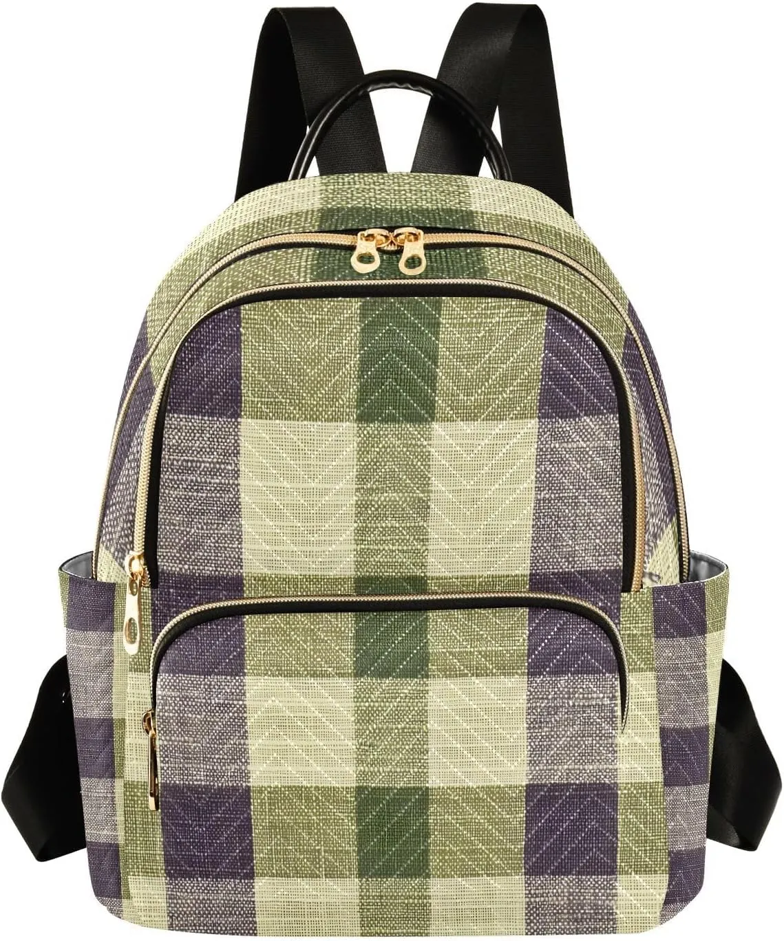 Mini Backpack for Women Olivelinencheck Pattern Small Purse Daypacks Stylish Bags Lightweight Travel Backpacks for College Shopping Work Dating