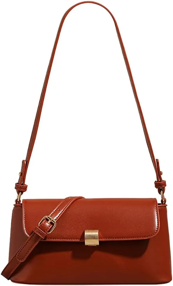 Mn&Sue Shoulder Bags for Women Classic Flap Hobo Purse Medium Vegan Leather Clutch Handbag with Zipper Closure