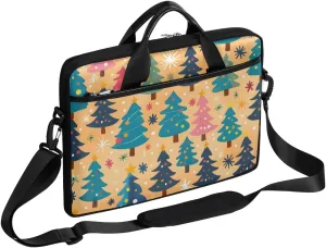 Modern Christmas Tree Pattern Laptop Shoulder Bag Tablet Computer Notebook Sleeve Messenger Bags Carrying Case with Strap Briefcase Tote for 14 15 in Laptops