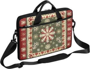 Modern Christmas Winter Decor Laptop Shoulder Bag Tablet Computer Notebook Sleeve Messenger Bags Carrying Case with Strap Briefcase Tote for 14 15 in Laptops