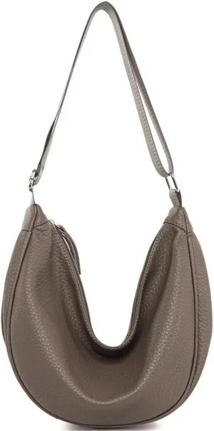 Molodo Crossbody Bags for Women Soft PU Leather Crescent Shoulder Bag Casual Hobo Bag Purses for Work Travel