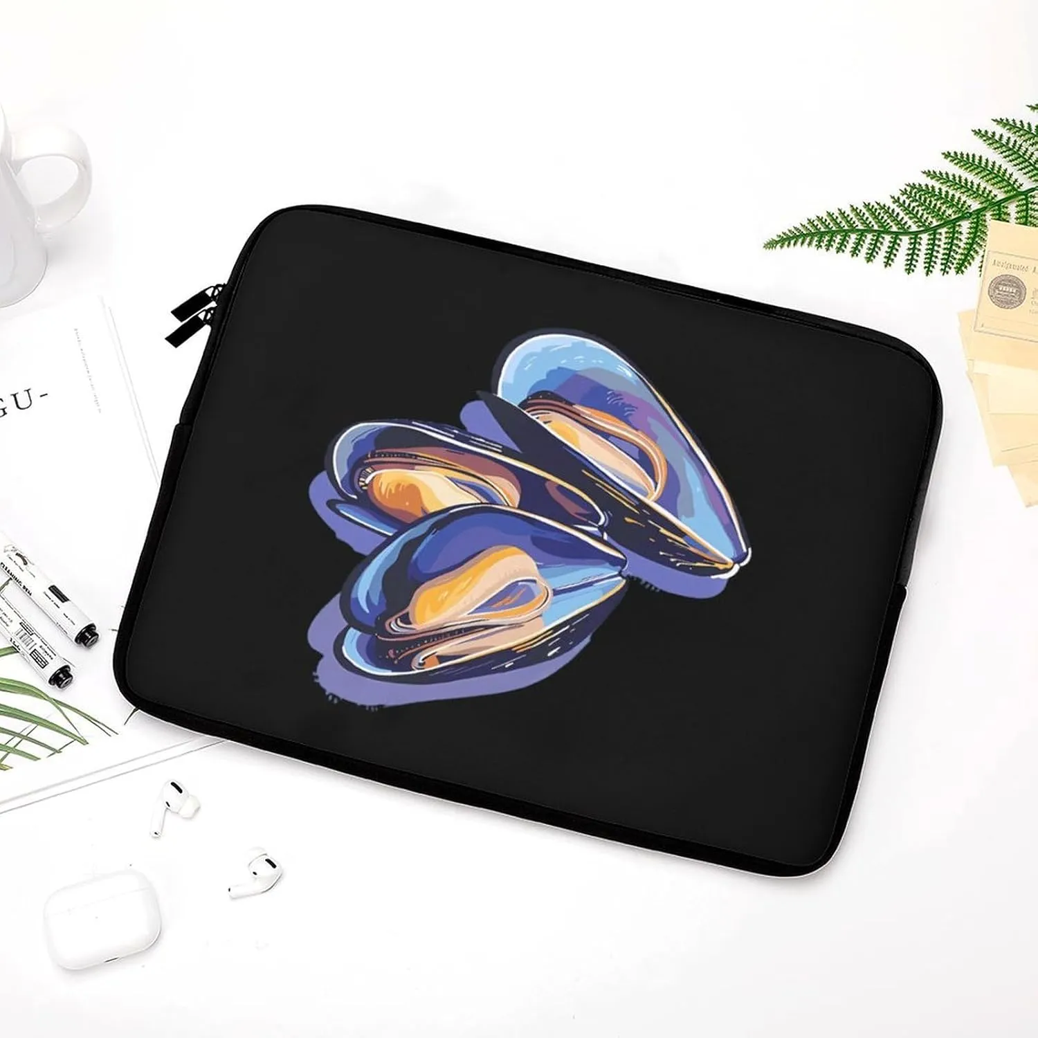 Mussels Seafood Personalized Laptop Bag Business Casual Laptop Cases Slim Computer Bag Briefcase