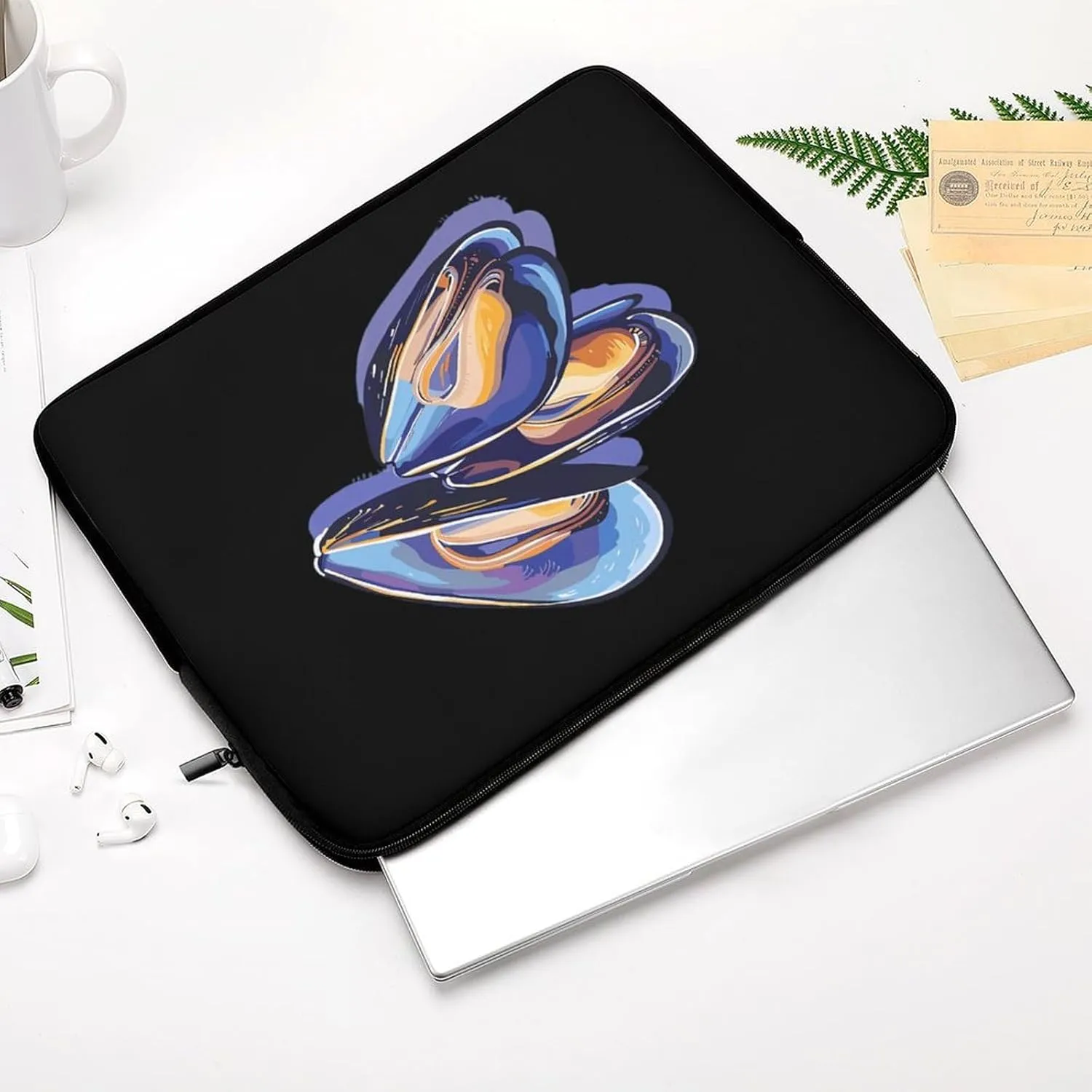 Mussels Seafood Personalized Laptop Bag Business Casual Laptop Cases Slim Computer Bag Briefcase