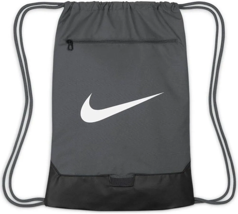 Nike Brasilia 9.5 Training Gym Sack, Iron Grey/Black/White, Medium