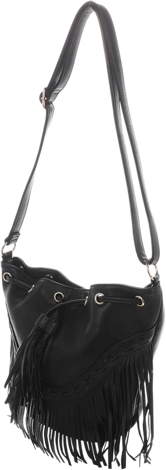 NOLITOY Fashionable Tassel Bucket Bag for Women Shoulder or Crossbody Classic Summer Purse