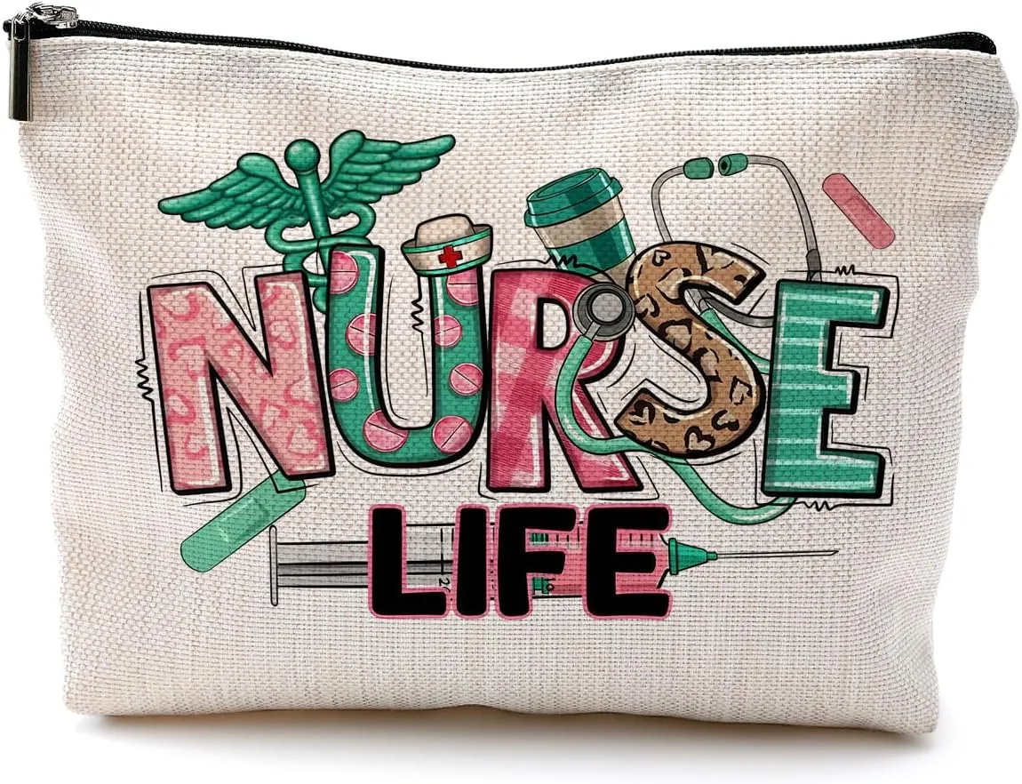 Nurse Makeup Bags,Nurse Gifts for Women,Nurse Cosmetic Bags With Zipper,Nurse Gifts for Nursing Student,Student Nurse Gifts(F style)